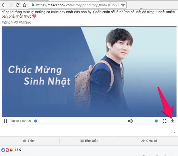 Nhấn vào phần tải video là hoàn tất